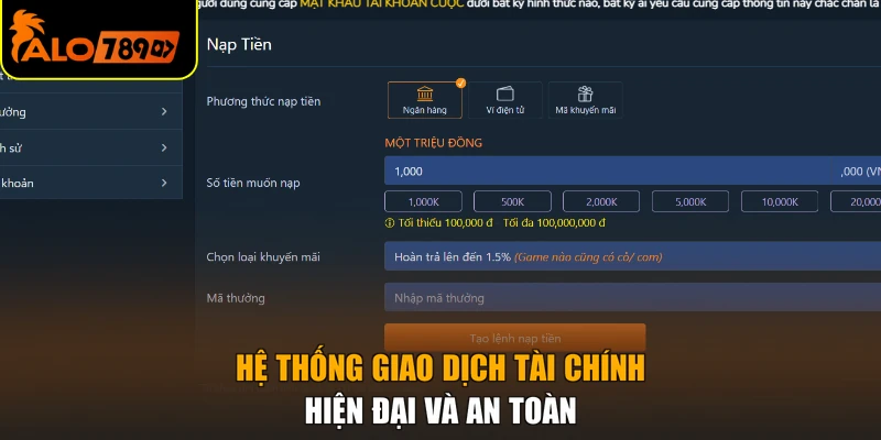 Hệ thống giao dịch tài chính hiện đại và an toàn