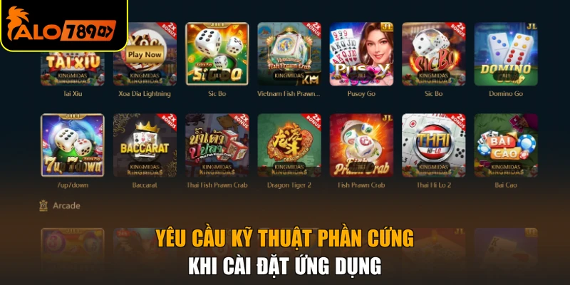 Yêu cầu kỹ thuật phần cứng khi cài đặt ứng dụng